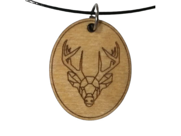 Geometric Stag Head - Pendant Necklace